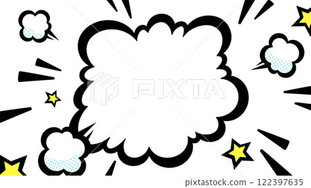 美式漫畫風格簡單爆炸煙霧背景插畫_16:9 美式漫畫風格簡單爆炸煙霧背景插畫_16:9 122397635