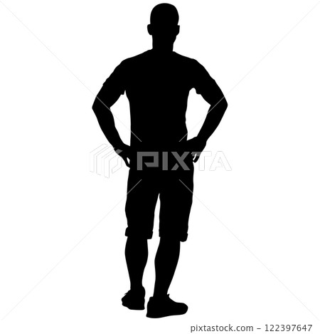 Silhouette of a walking man on a white background Silhouette of a walking man on a white background 122397647