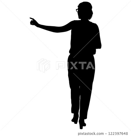 Silhouette of a walking girl on a white background Silhouette of a walking girl on a white background 122397648