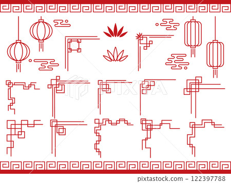 中式裝潢套裝紅色 122397788