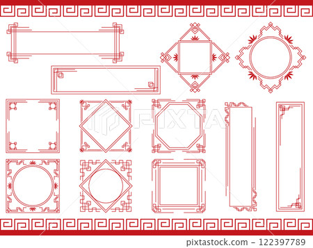 Chinese-style decoration set, red Chinese-style decoration set, red 122397789