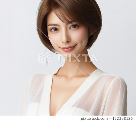 穿著白襯衫的美麗女人 穿著白襯衫的美麗女人 122398126