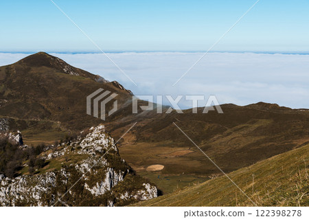 Mountain Valley in Clouds Mountain Valley in Clouds 122398278