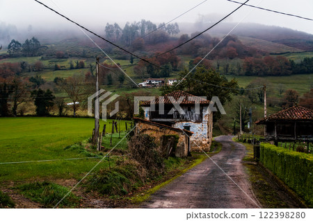 Misty Hillside Stone House 122398280