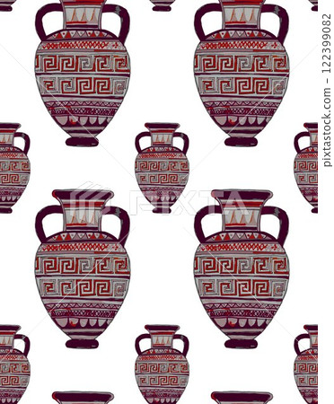 Seamless pattern with ancient Greek vases Seamless pattern with ancient Greek vases 122399082