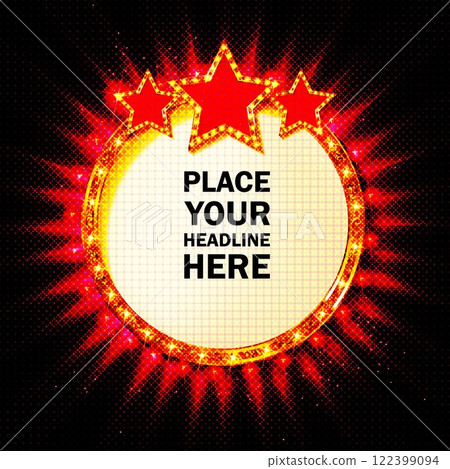 Color blank frame with light bulbs Color blank frame with light bulbs 122399094