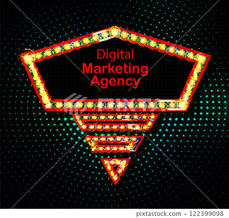 Color blank frame with light bulbs 122399098