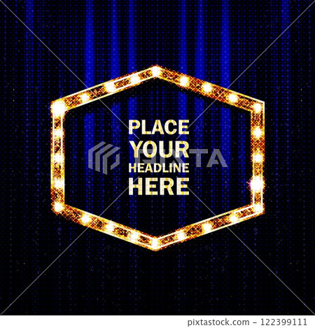 Color blank frame with light bulbs 122399111