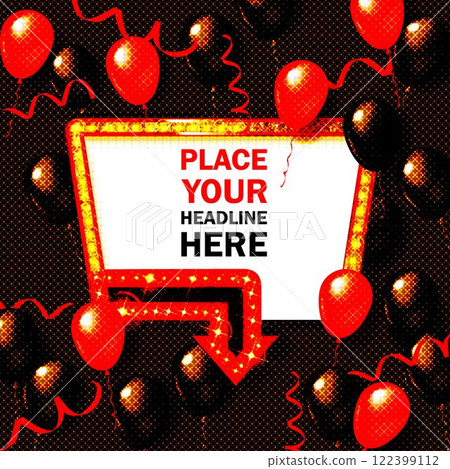 Light frame shining retro billboard with decoration. 122399112