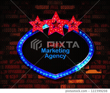 Light frame shining retro billboard with decoration. Light frame shining retro billboard with decoration. 122399208