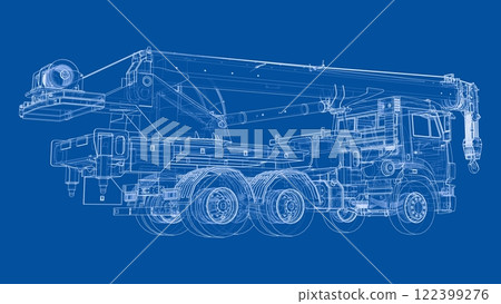 Car crane. Vector rendering of 3d 122399276