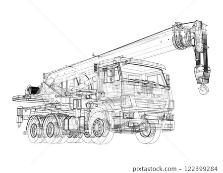 Car crane. Vector rendering of 3d 122399284