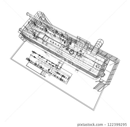 Industrial tank with valves. Vector rendered of 3d 122399295