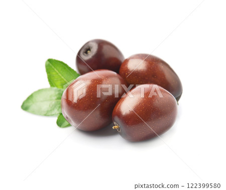Dates fruits on white backgrounds 122399580