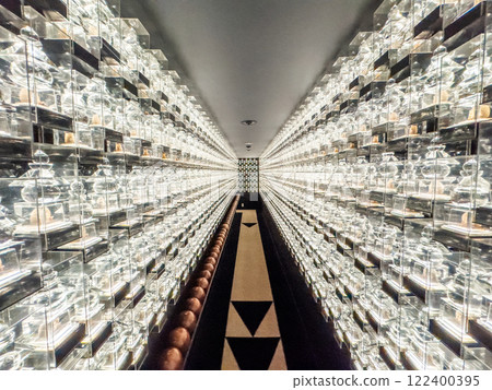 Fukagawa Fudou do with 10000 small crystal gorinto pagoda in Koto ward, in the east of Tokyo, Japan 122400395