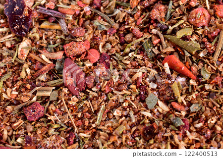 Dry ground spice adjika, Caucasian cuisine. 122400513