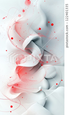 Abstract 3D white and pink organic flowing shapes and textures Abstract 3D white and pink organic flowing shapes and textures 122401335