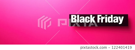 Elegant Black Friday sale banner with pink abstract background 122401419