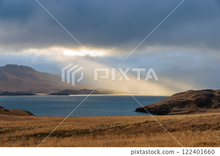 Autumnal landscape at Beached whalers Hvalfjordur on the west coast of Iceland 122401660
