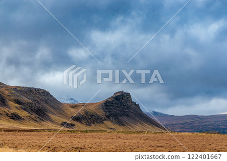 Landscape around the Hvita River on the west coast of Iceland Landscape around the Hvita River on the west coast of Iceland 122401667