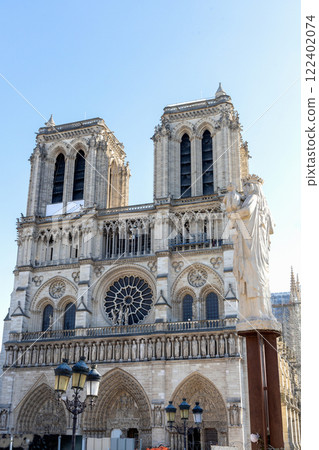 Newly restored Notre Dame Cathedral in Paris after the fire 122402074