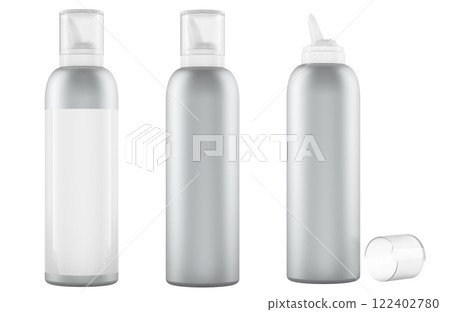 Spray bottles with salt sea water for nasal cavity hygiene, nasal spray bottles for cleanse. 3D rendering Spray bottles with salt sea water for nasal cavity hygiene, nasal spray bottles for cleanse. 3D rendering 122402780