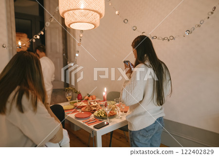 Join us for a delightful and charming festive gathering filled with food and friends and laughter Join us for a delightful and charming festive gathering filled with food and friends and laughter 122402829
