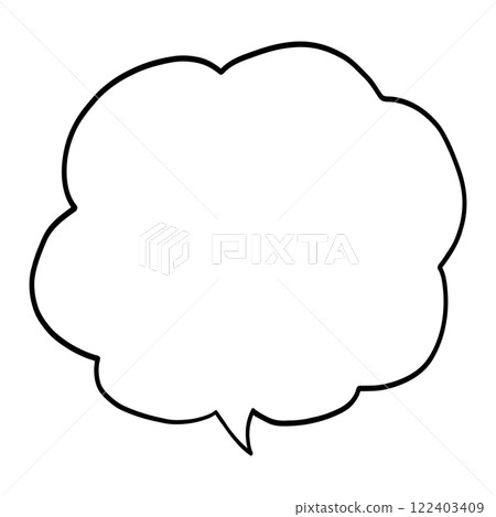 Hand-drawn simple cloud-like speech bubble illustration Hand-drawn simple cloud-like speech bubble illustration 122403409