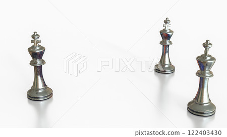 The King chess silver on white Background for Business concept 3d Rendering. The King chess silver on white Background for Business concept 3d Rendering. 122403430
