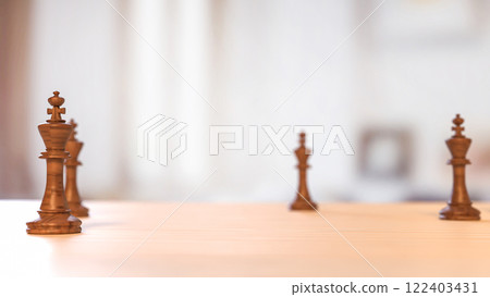 The King Wood on Table for Business concept 3d Rendering. 122403431