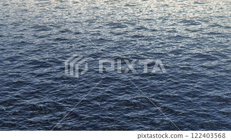 Blue sea water background texture, side view 122403568