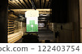 shooting range suspended green target view of a 50-meter underground range. Perfect for capturing the precision and thrill of shooting sports enthusiasts looking the depth intensity of target practice 122403754