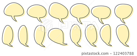Color shift oval speech bubble set yellow 122403788
