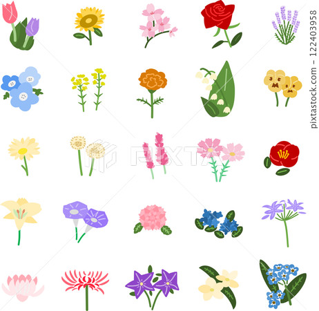 簡單的花朵平面設計素材 簡單的花朵平面設計素材 122403958