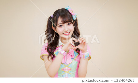 Idol White Background Heart Sign Idol White Background Heart Sign 122404265