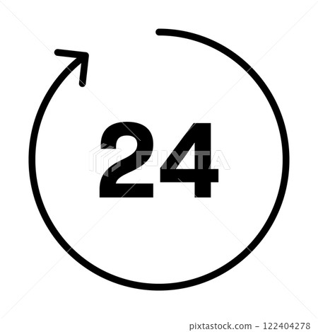 24 小時時間圖標 24 小時時間圖標 122404278