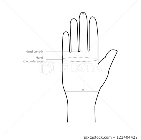 Diagram of measuring hands for Gloves, mittens, mitts Fashion accessory clothing technical illustration. Vector for Men Diagram of measuring hands for Gloves, mittens, mitts Fashion accessory clothing technical illustration. Vector for Men 122404422