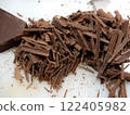 Preparing homemade chocolate, chopping chocolate 122405982