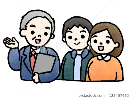 Hand-drawn illustration of senior citizens working in the service industry Hand-drawn illustration of senior citizens working in the service industry 122407483