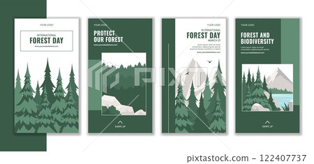 Hand-Drawn Template for International Forest Day Social Media Stories 122407737