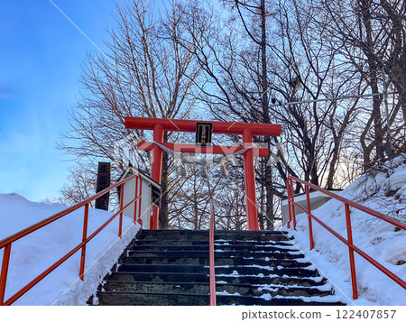Hoshioki Shrine Torii Gate, Teine Ward, Sapporo City, Snow Hoshioki Shrine Torii Gate, Teine Ward, Sapporo City, Snow 122407857