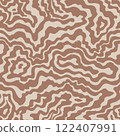 /Wavy swirl vector seamless pattern Hand drawn 1970 vector illustration. Sixties pattern trippy. Groovy hippy style. 122407991