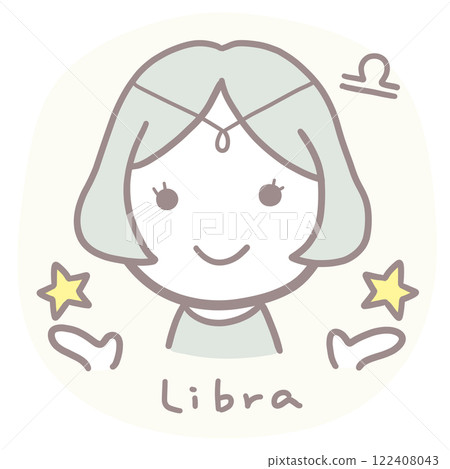 Simple cute girl Libra illustration Simple cute girl Libra illustration 122408043