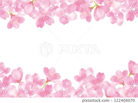 Cherry blossom frame drawn in watercolor Cherry blossom frame drawn in watercolor 122408070