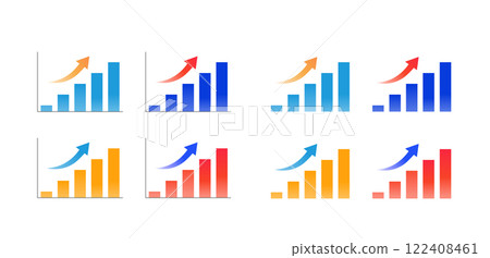 Set of rising gradient arrows and graphs Set of rising gradient arrows and graphs 122408461
