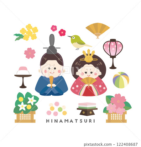 例證材料套Hinamatsuri 122408687
