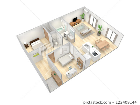 房子的鳥瞰圖CG透視圖 122409144