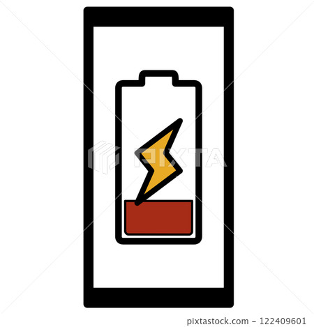 Charging symbol displayed on smartphone 122409601