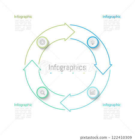 Infographic 4 options design elements for your business data. Vector Illustration. 122410309