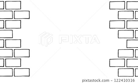Hand drawn brick frame illustration 122410316